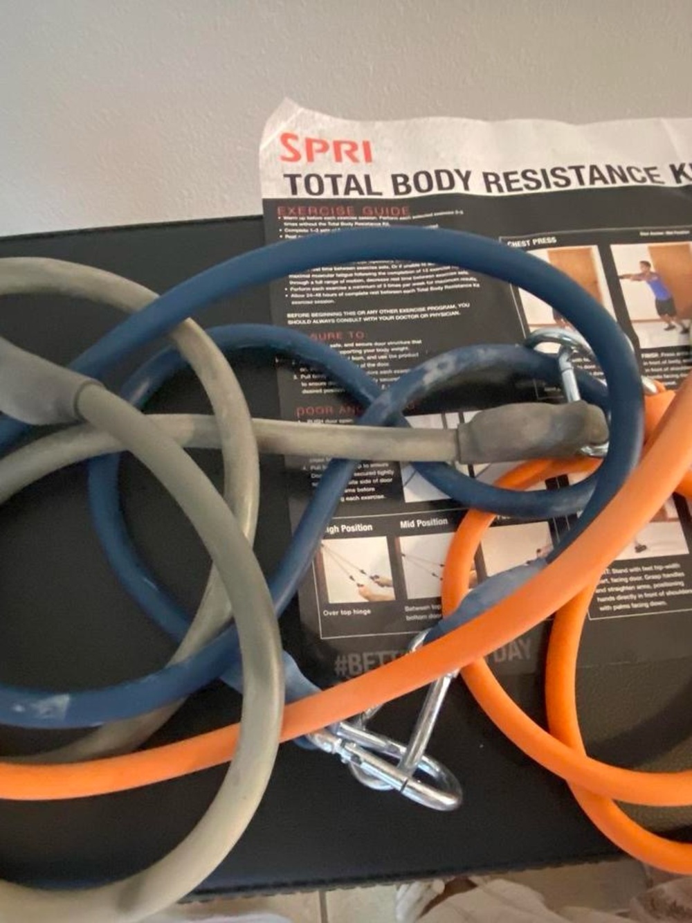 SPRI Total Body Resistance Bands Set - Blue, Gray, Orange